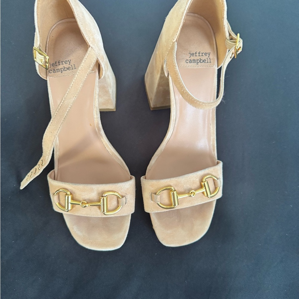 Jeffrey Campbell Tan Block Heel Sandals